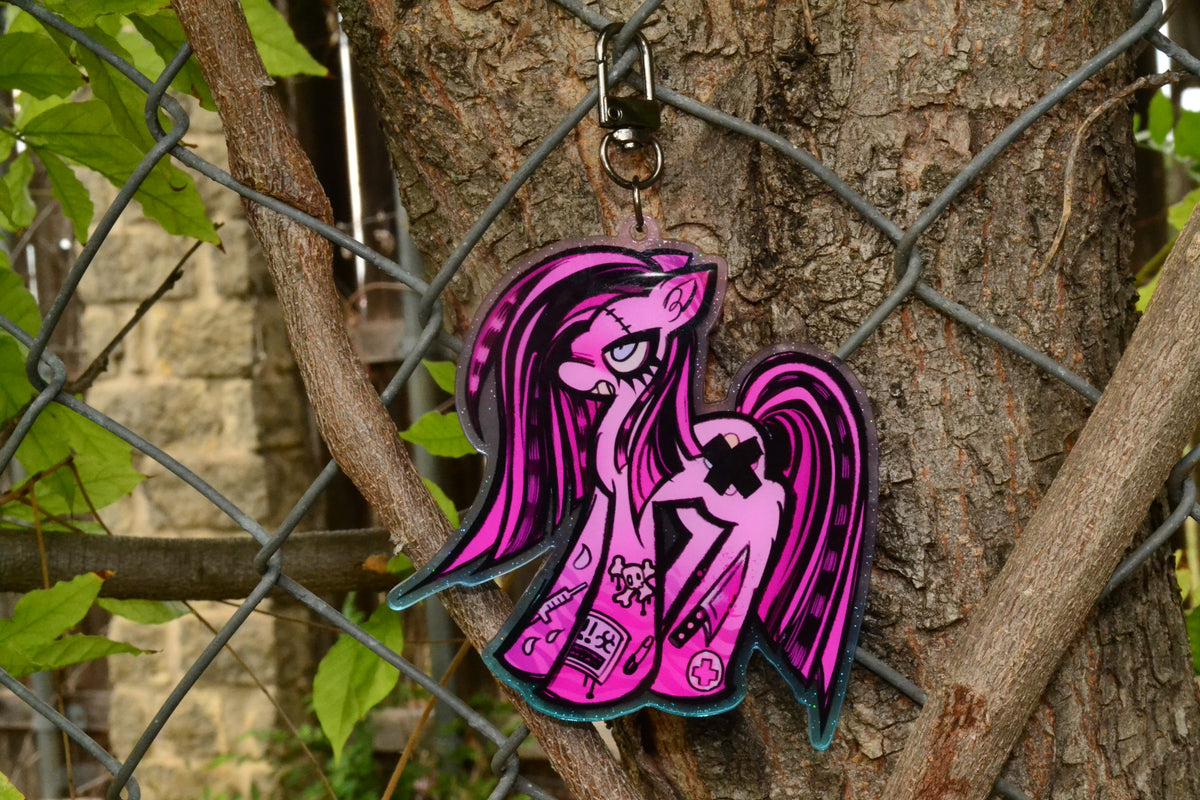 Pinkamena glitter acrylic key chain (pre-order)