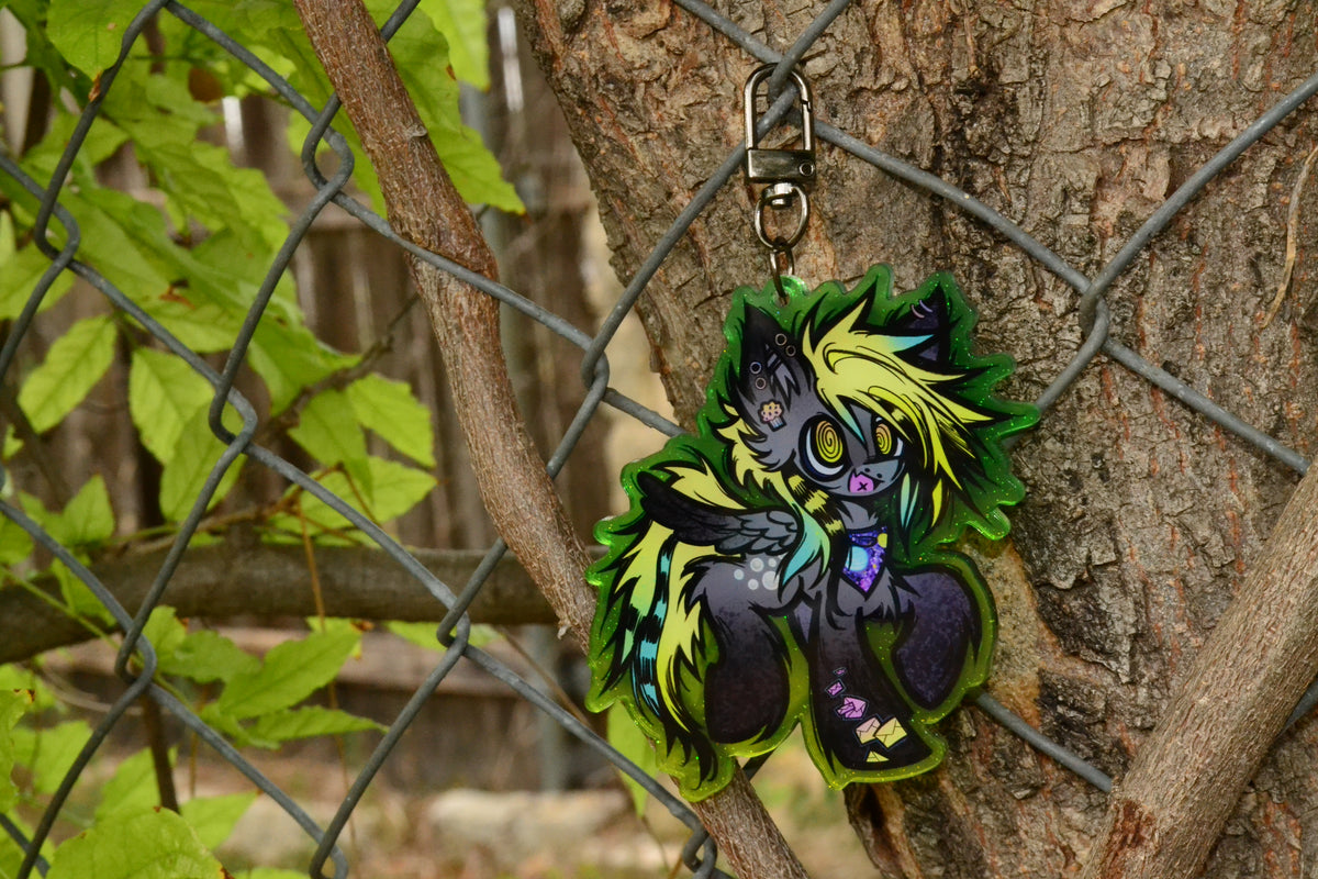 Derpy glitter acrylic keychain (pre-order)