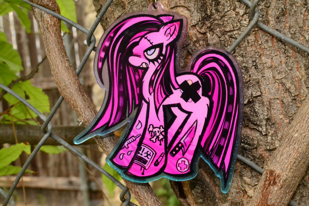 Pinkamena glitter acrylic key chain (pre-order)